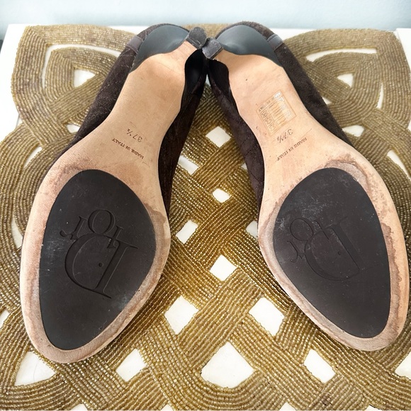 Christian Dior Chocolate Dark Brown Suede Round Toe Heels - Picture 10 of 11